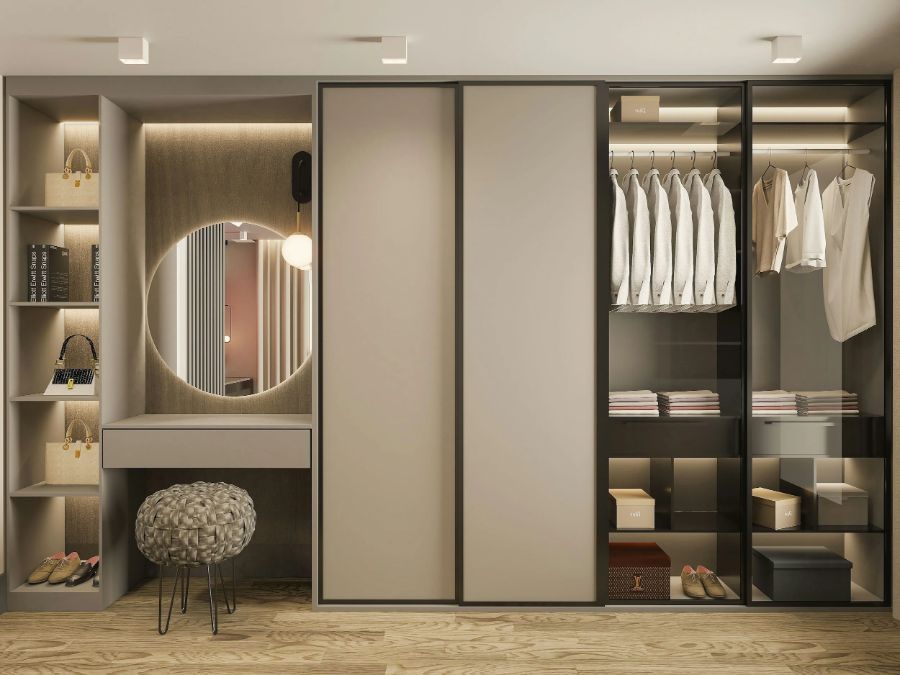 Šatníková a vstavaná skriňa — dressing izba